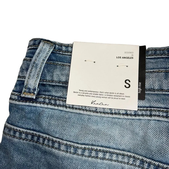 NWT Kancan High Rise‎ Leg Fray Denim Shorts Blue Size Small - Picture 4 of 4